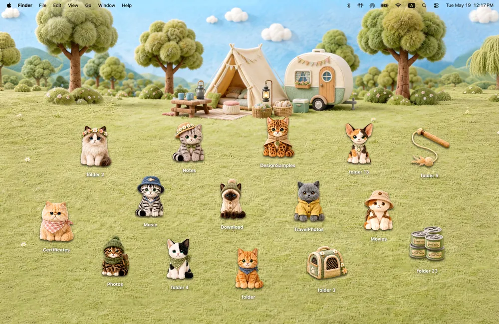 Camp Kitties cute cat macbook wallpaper