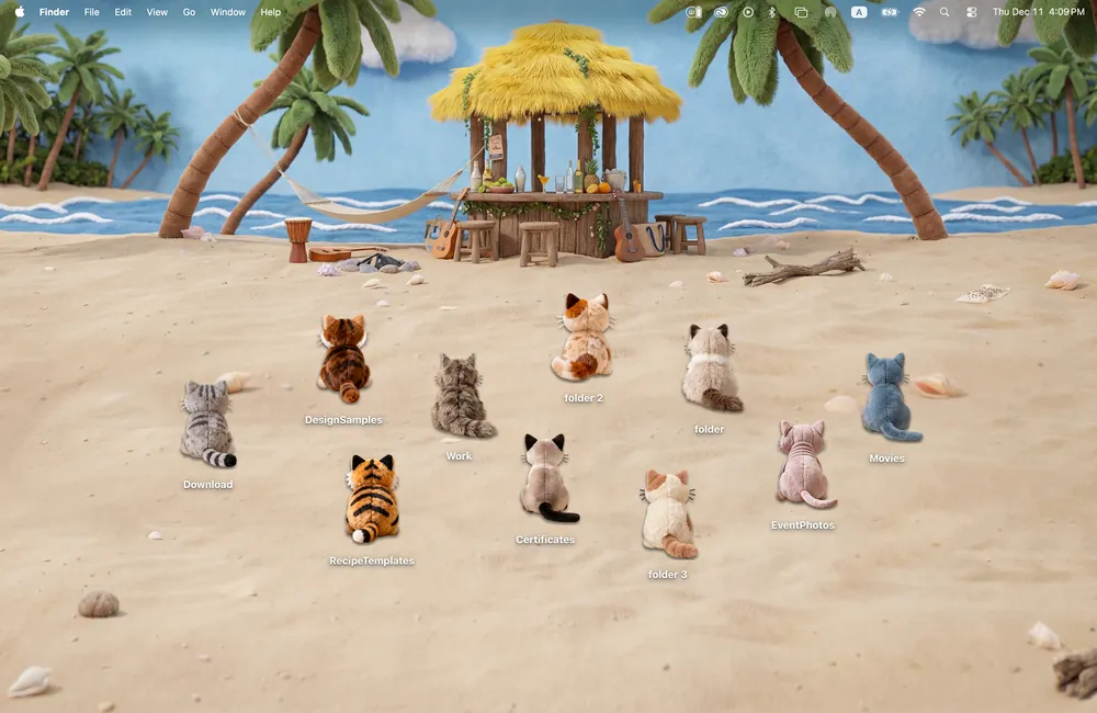 Seaside Kitties cat mac wallpaper