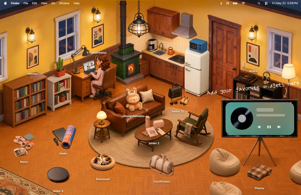 The Fireside cozy desktop wallpapers